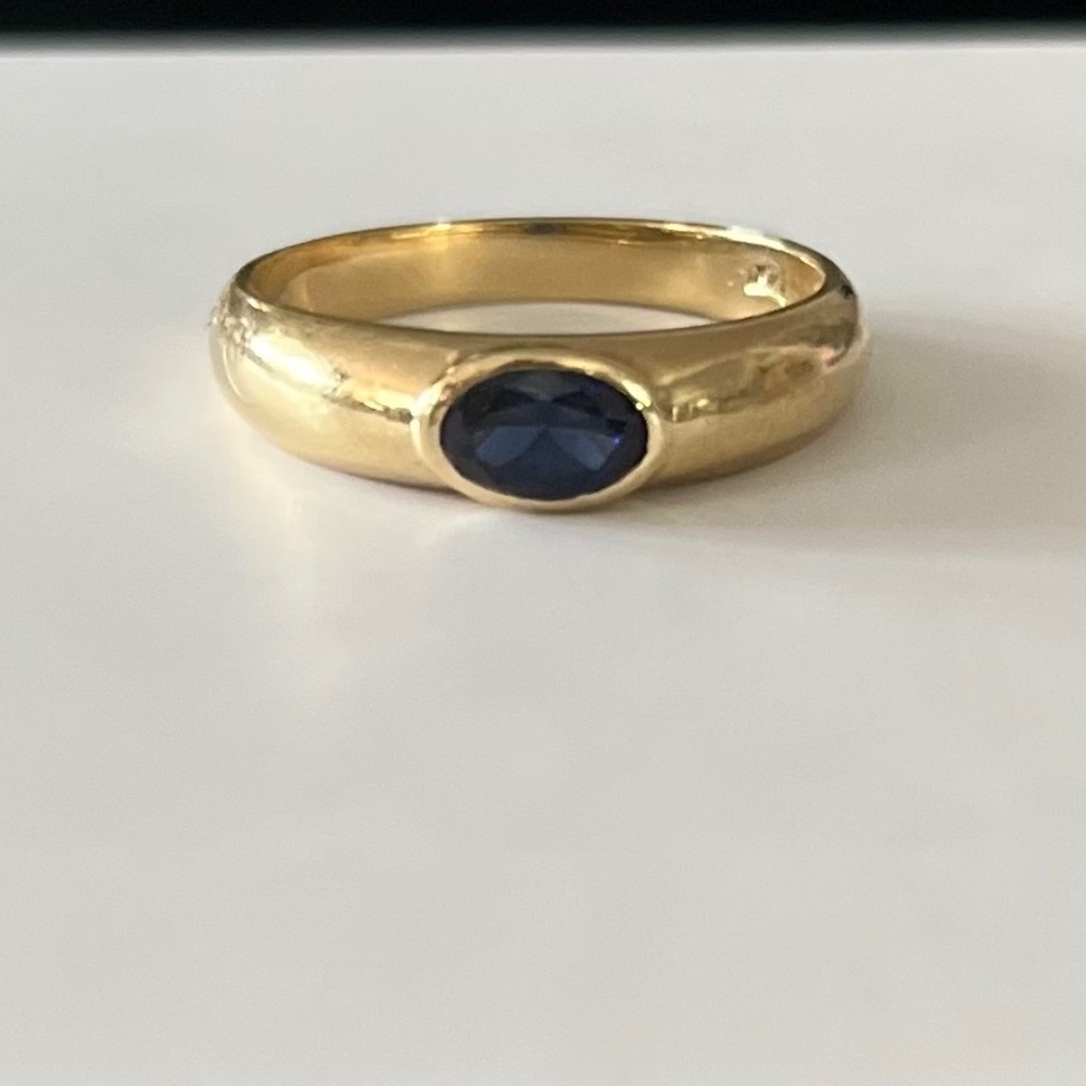 Blue sapphire 14k gold ring